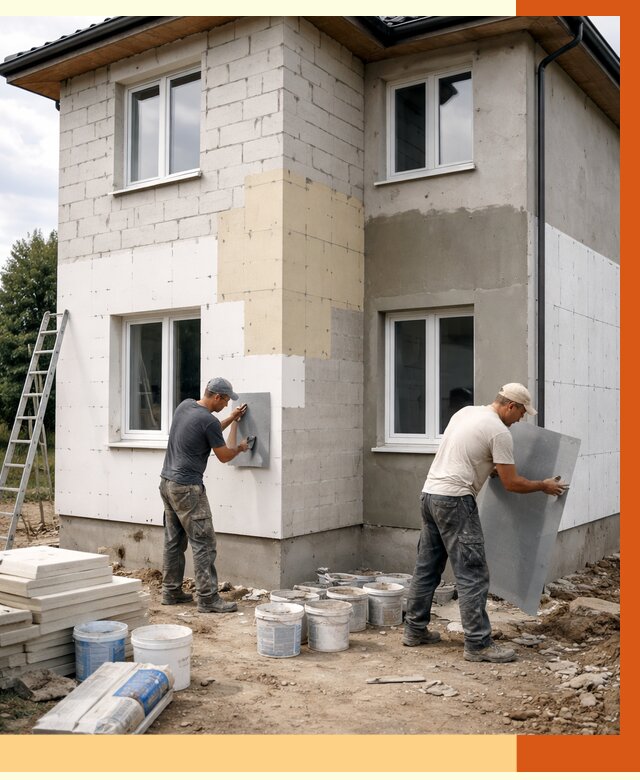 Утепление дома из газобетона в Кимовске от 4329 руб./м² — заказать у ТепломастерКмв